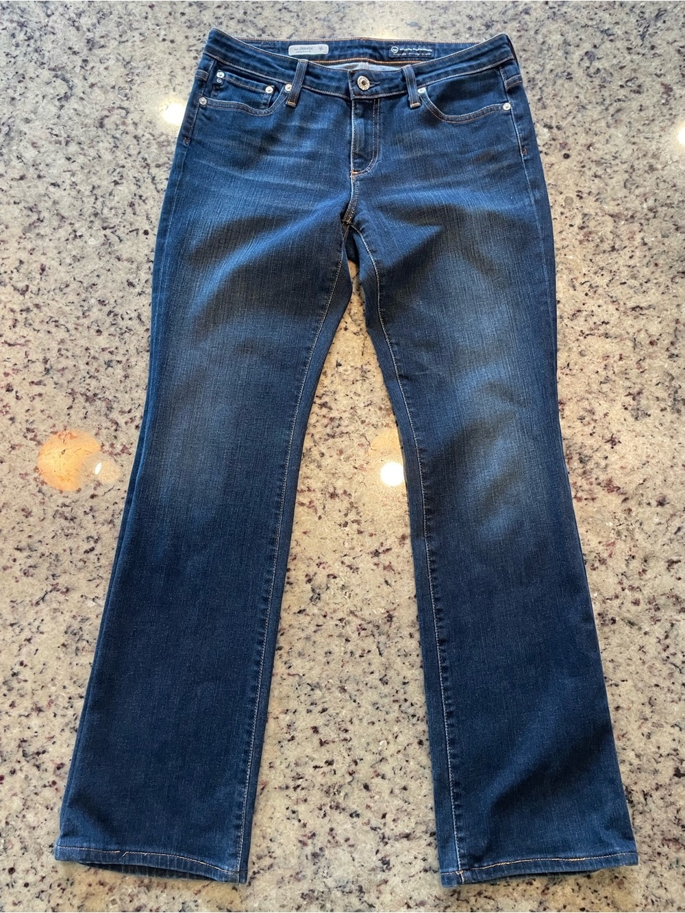 New AG Adriano Goldschmied Women's Dark Blue “Jessie” curvy boot fit Jeans 28
